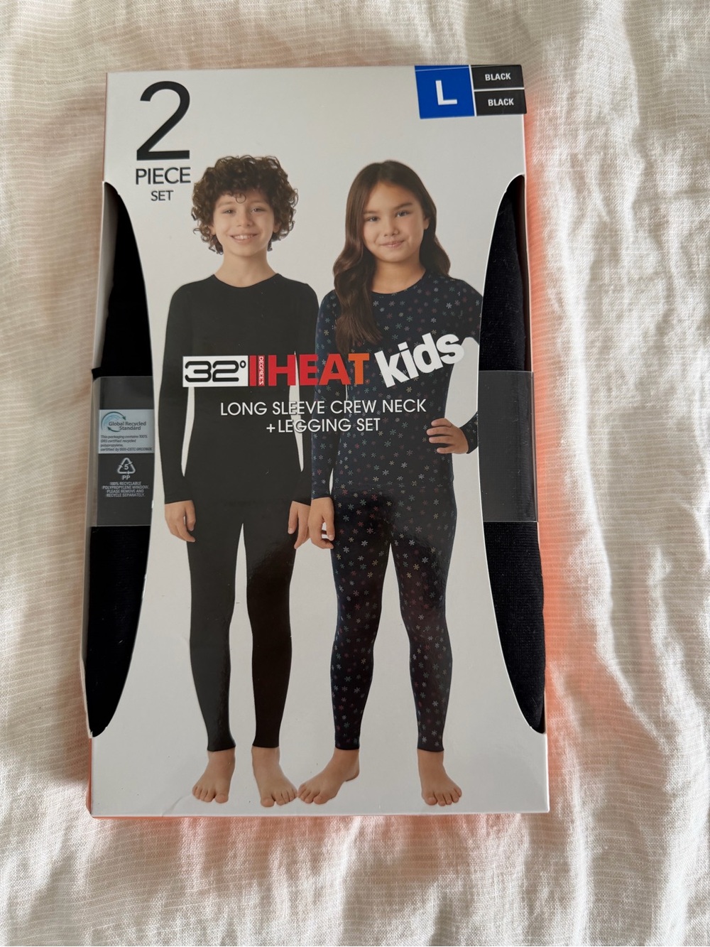 32° Heat Kids Long Sleeve Crew Neck + Legging Set - Black